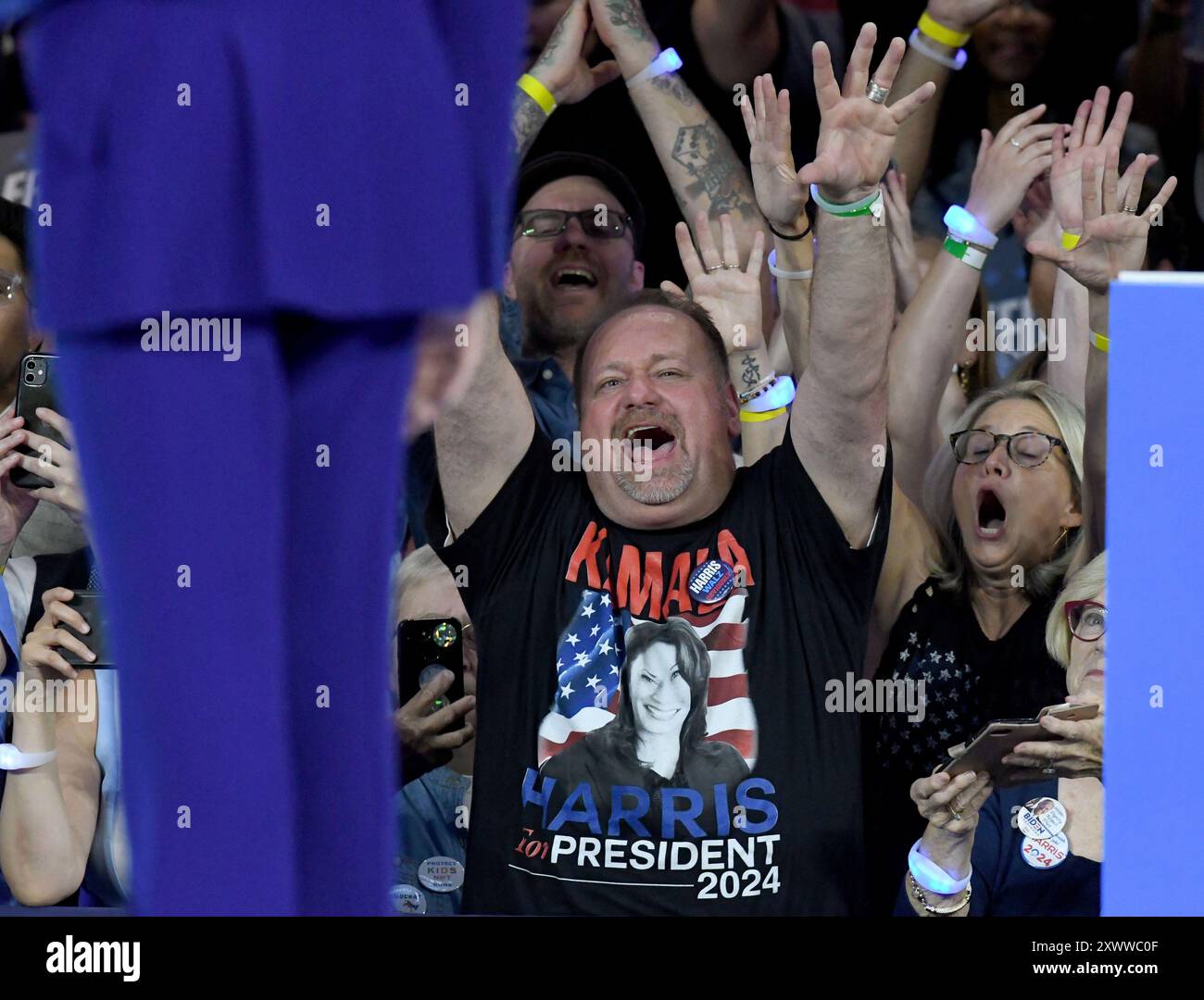 Milwaukee, Wisconsin, USA. 20th Aug, 2024. Supporters of VICE PRESIDENT ...