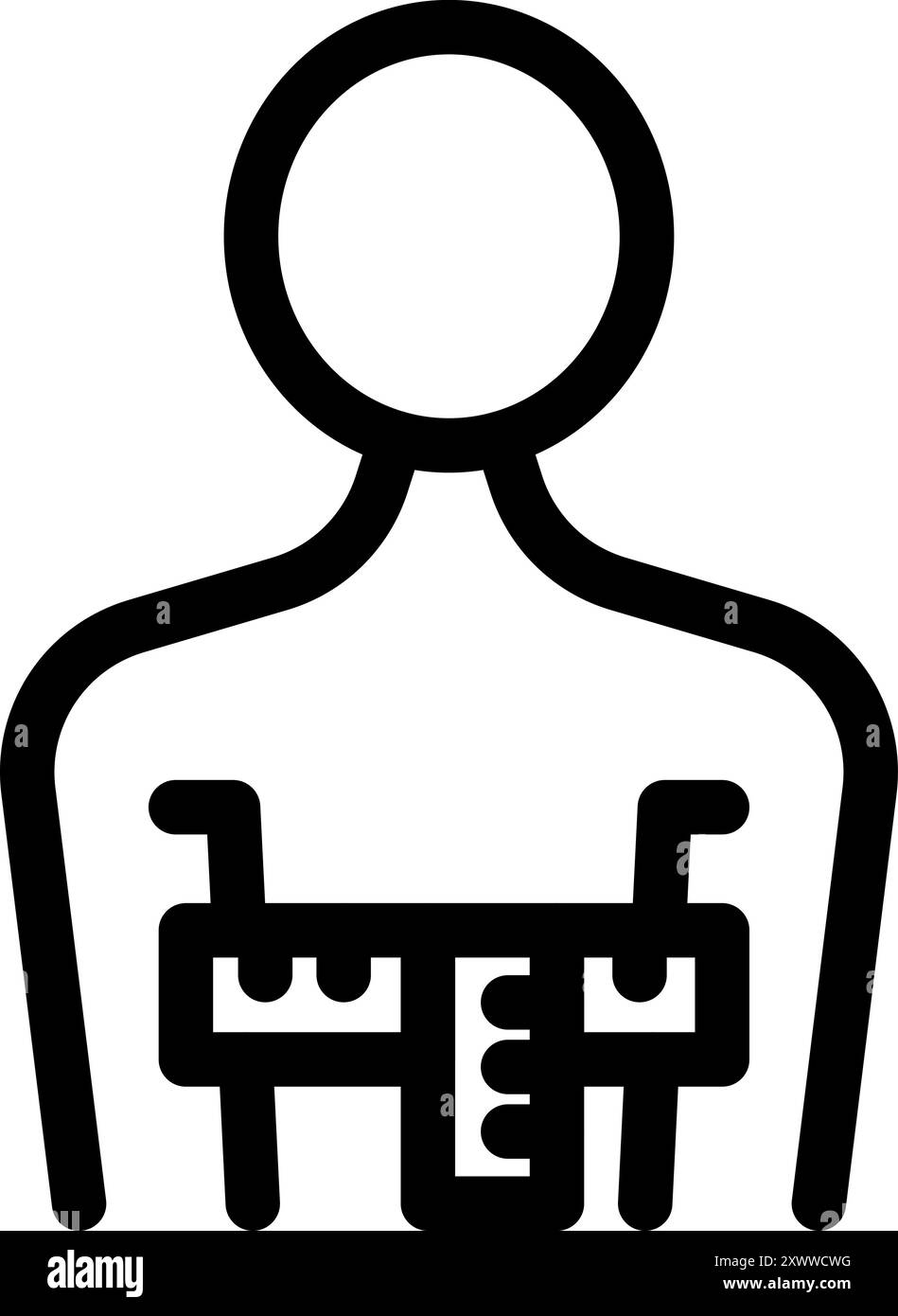Medical examination using electrocardiograph to assess heart health and detect abnormalities Stock Vector