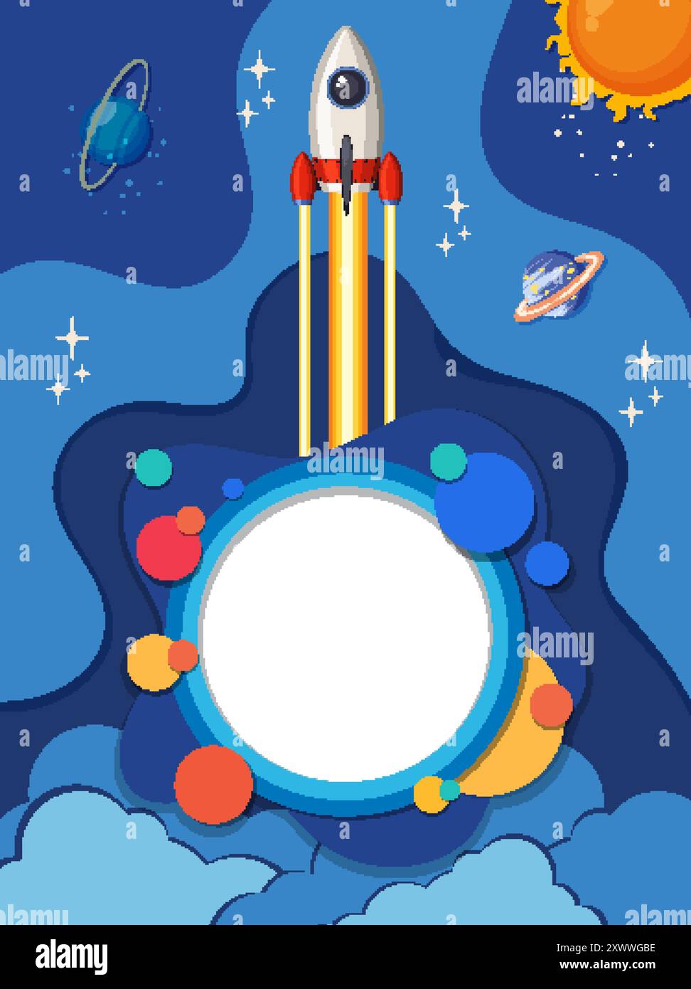 Rocket launching space stars Stock Vector Images - Alamy
