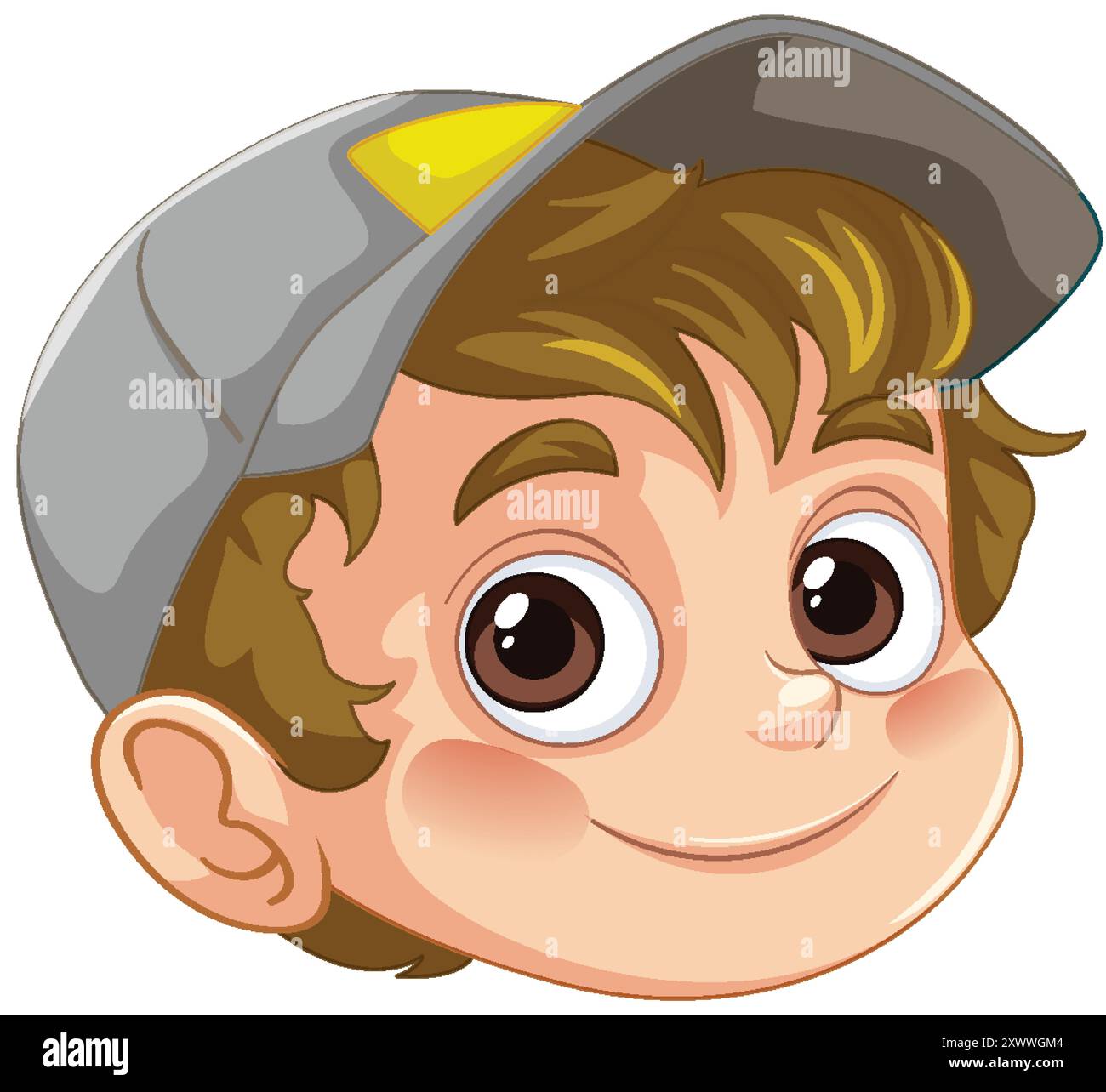 Illustration of a happy boy wearing a cap Stock Vector Image & Art - Alamy