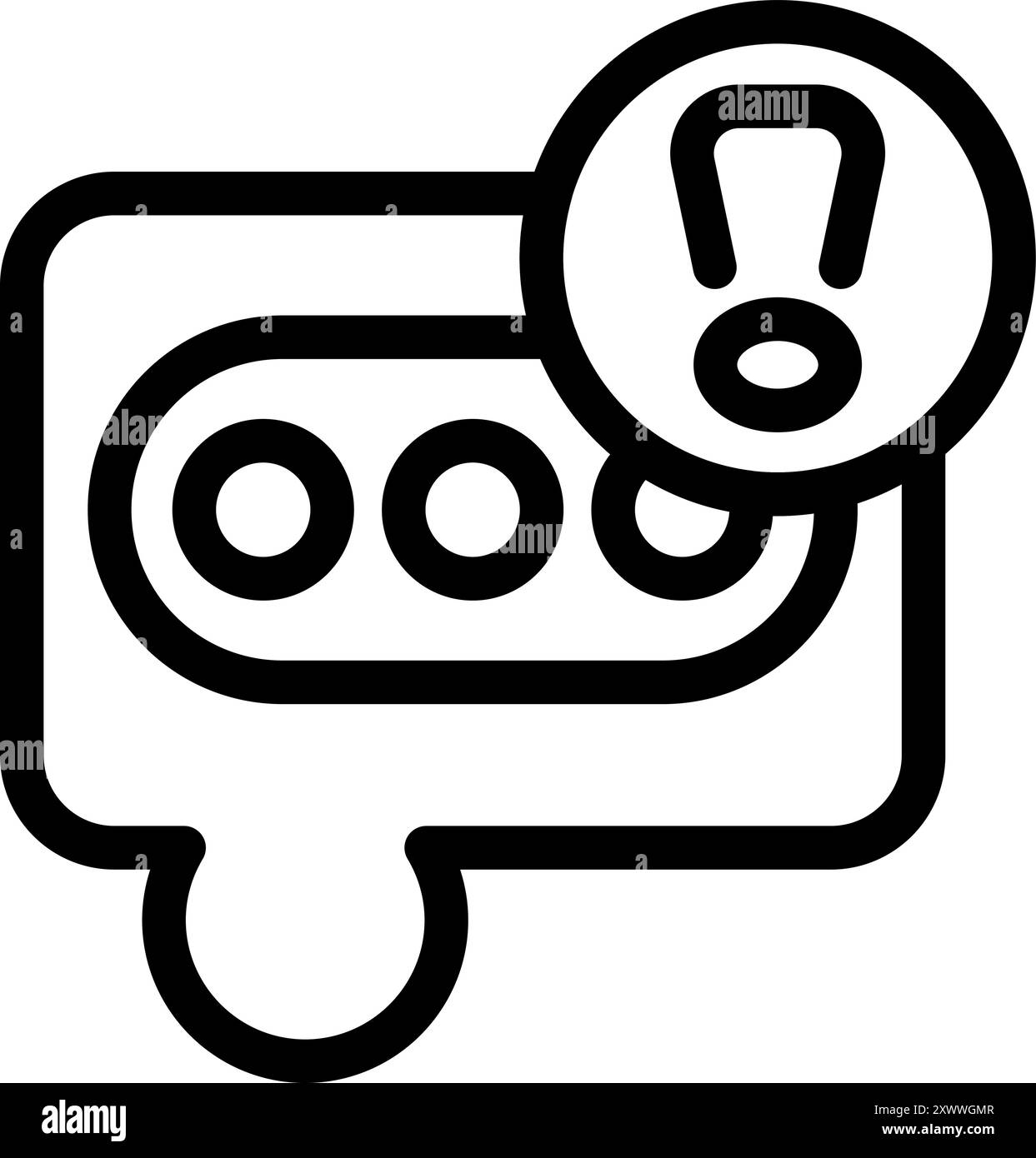 Black and white line art vector icon of an extension cord showing a ...