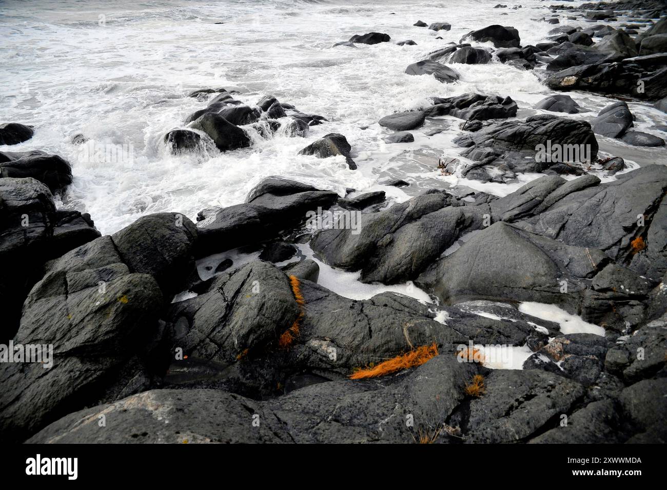 Seascape with rocks, Lofoten Islands, Nordland, Norway Stock Photo - Alamy