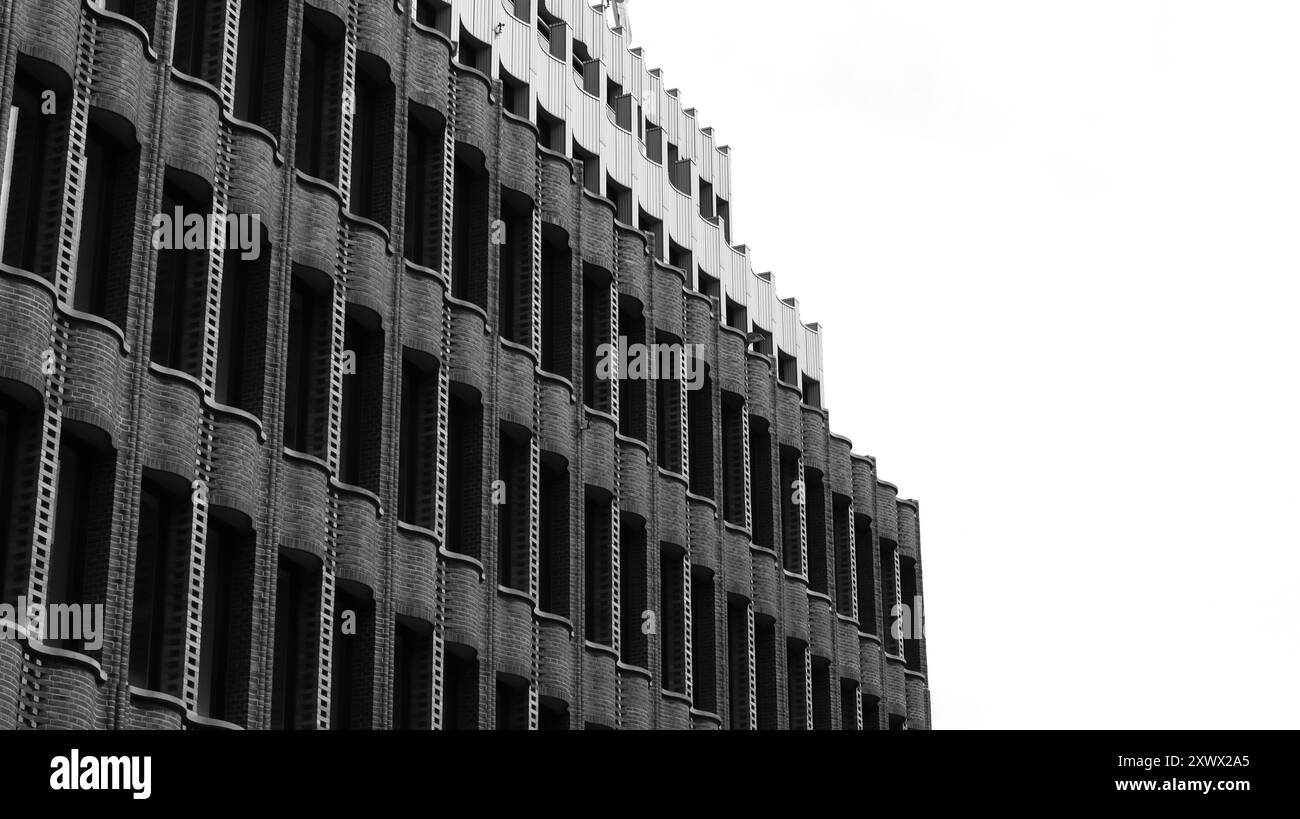 Capturing the timeless beauty of European architecture through the lens of monochrome. Every shadow, every line, tells a story of history and culture. Stock Photo