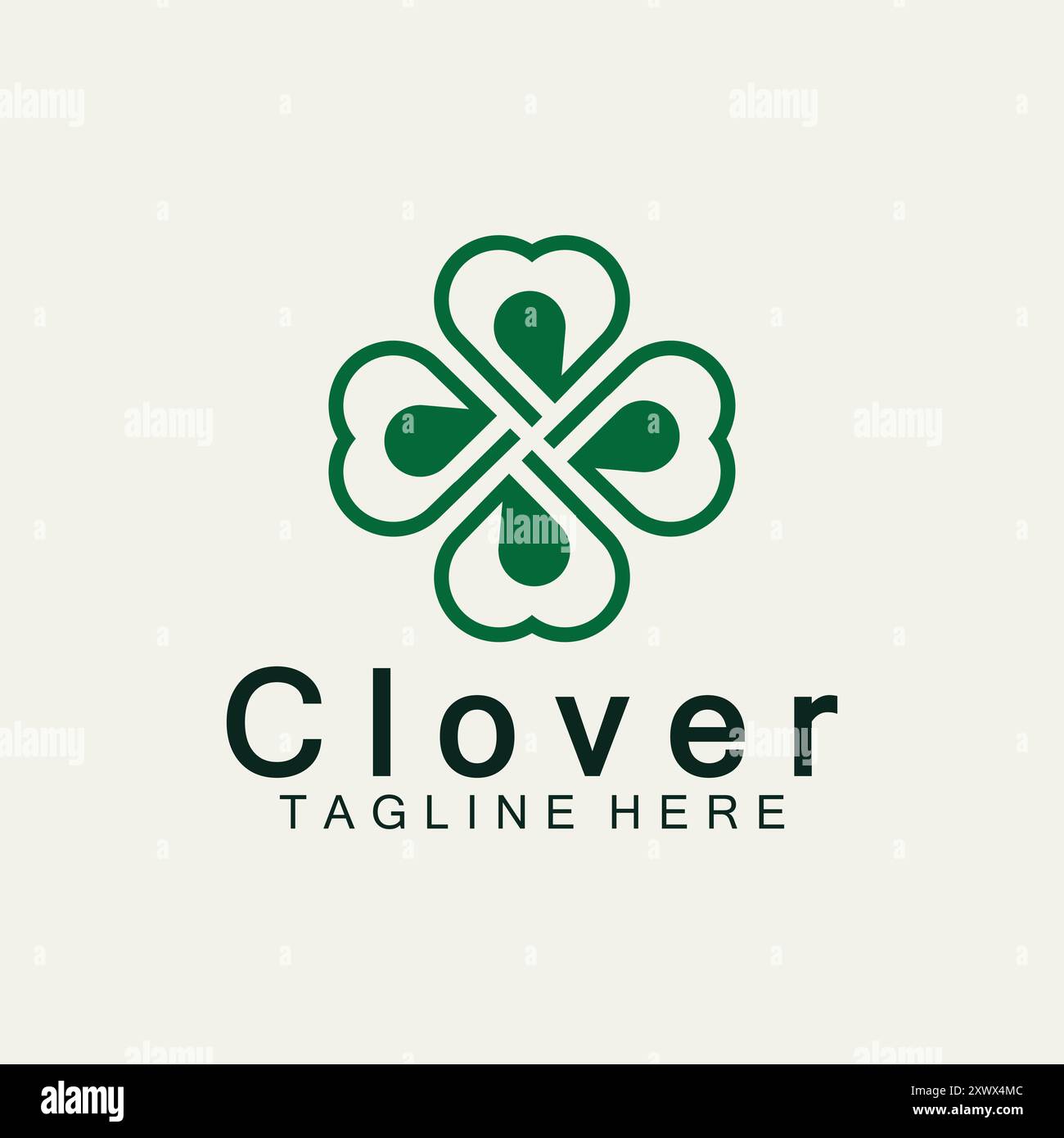 Clover Leaf Logo Template Design Stock Vector