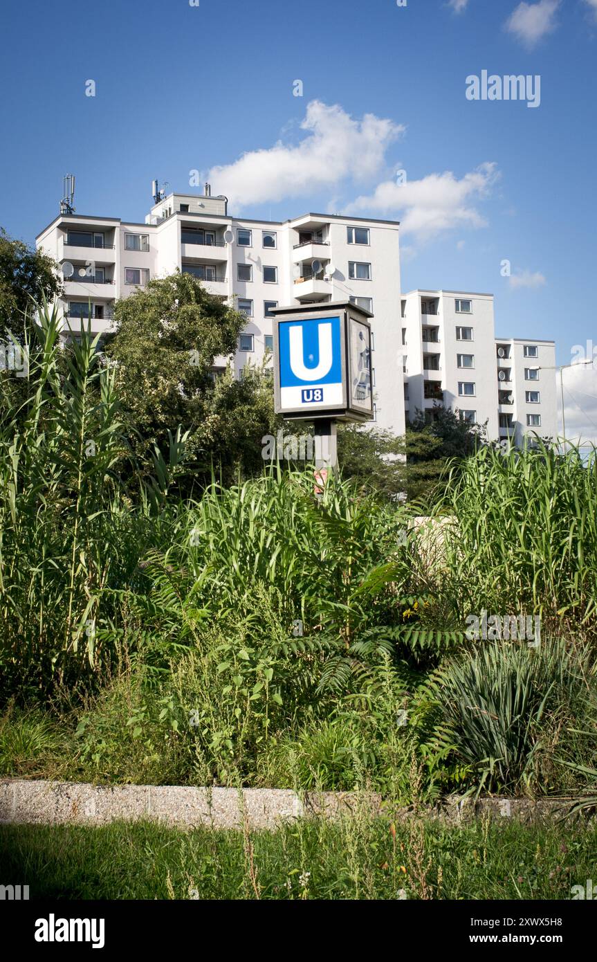 View of U Bahnhof Moritzplatz in Berlin Kreuzberg, with its iconic sign ...