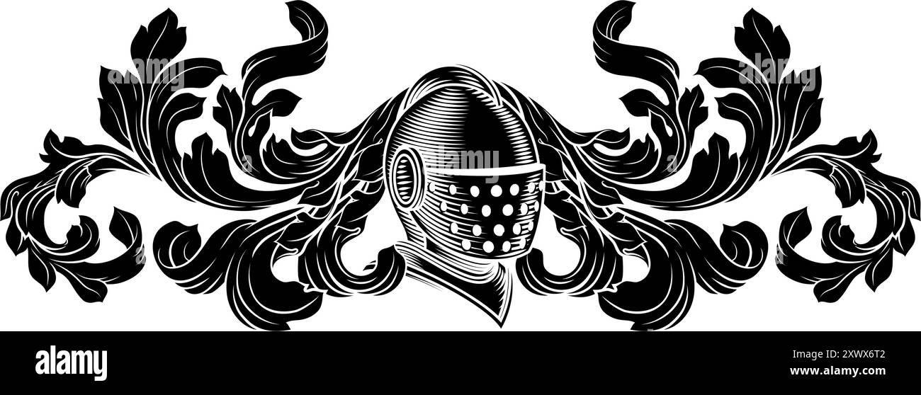 Coat of Arms Crest Knight Helmet Heraldry Design Stock Vector Image ...