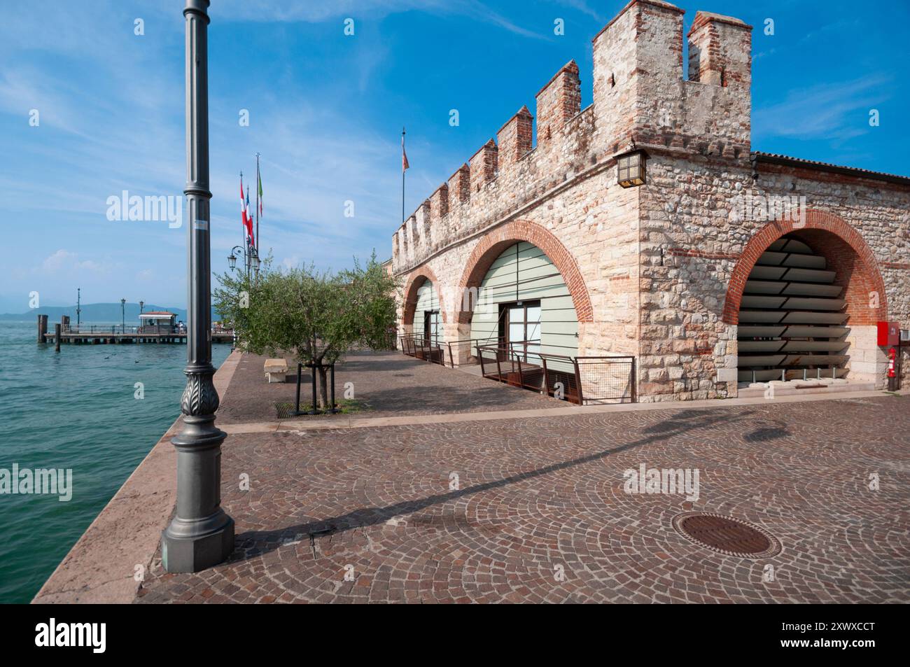 Italy, Veneto, Garda Lake, Lazise, Dogana Veneta, Old the Venetian Customs Stock Photo