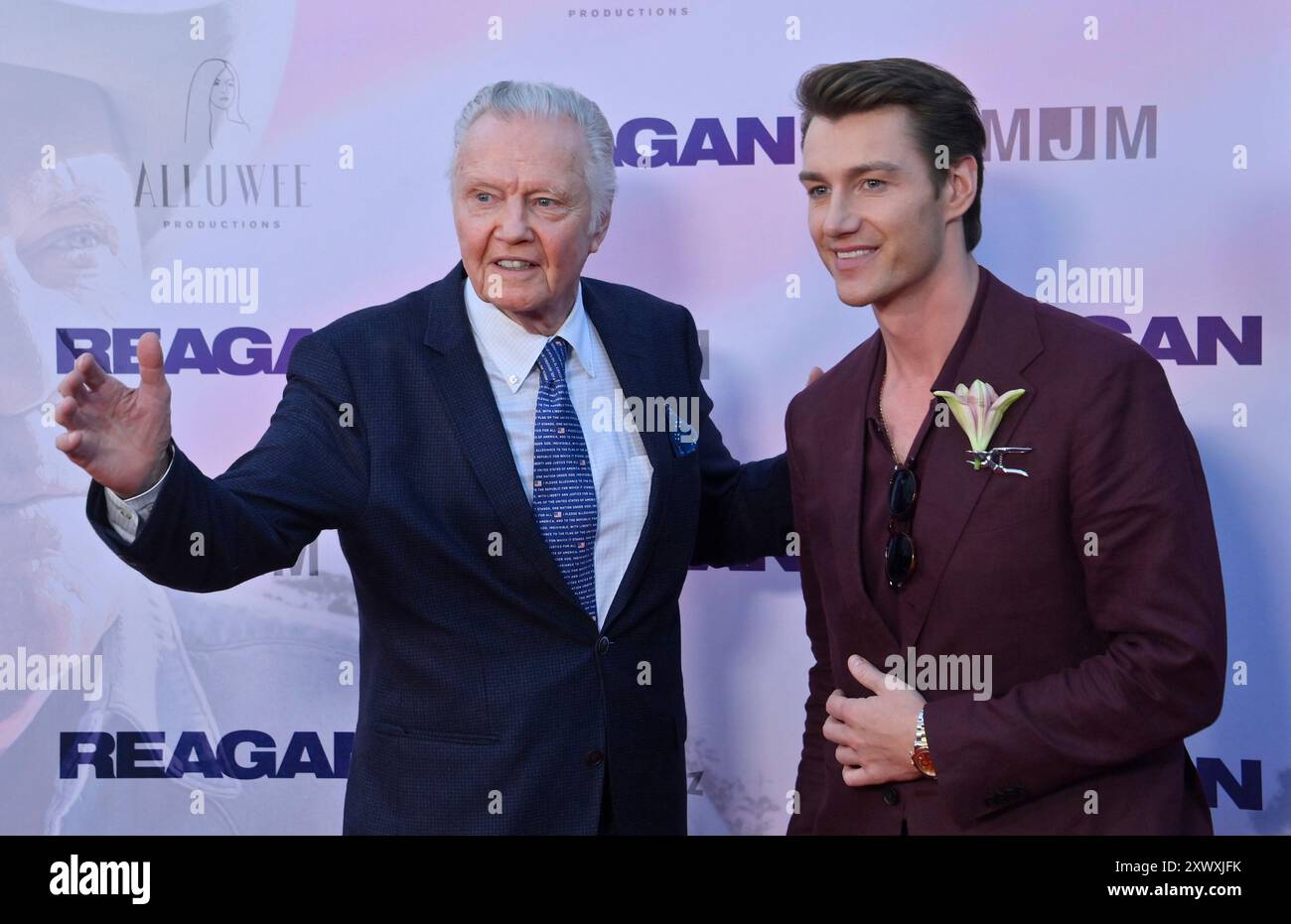 Voight Rising Cast Los Angeles, US, August 20, 2024. Cast members Jon Voight (L) and Alex ...