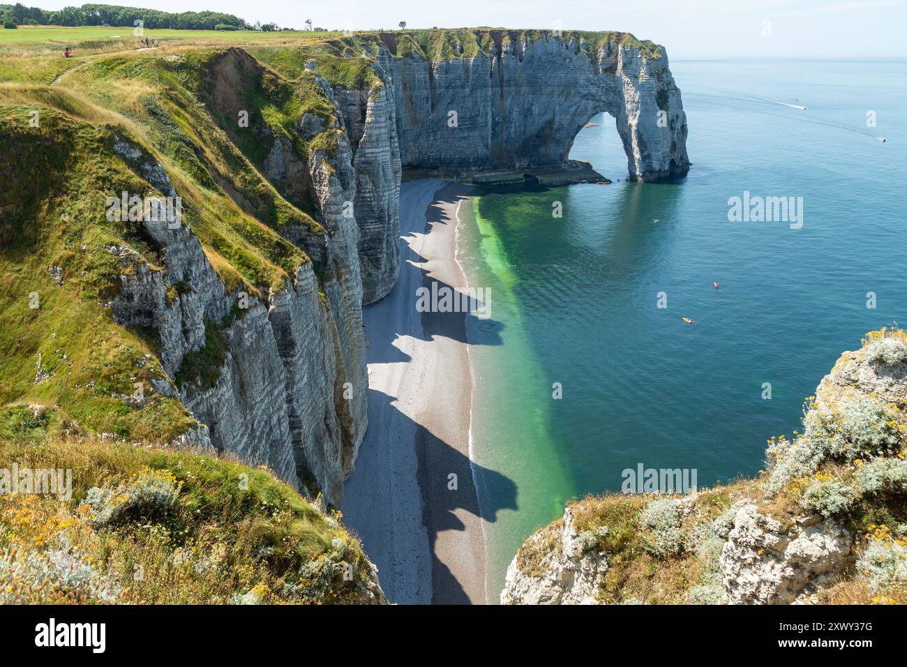 Etretat cliffs with people hi-res stock photography and images - Alamy