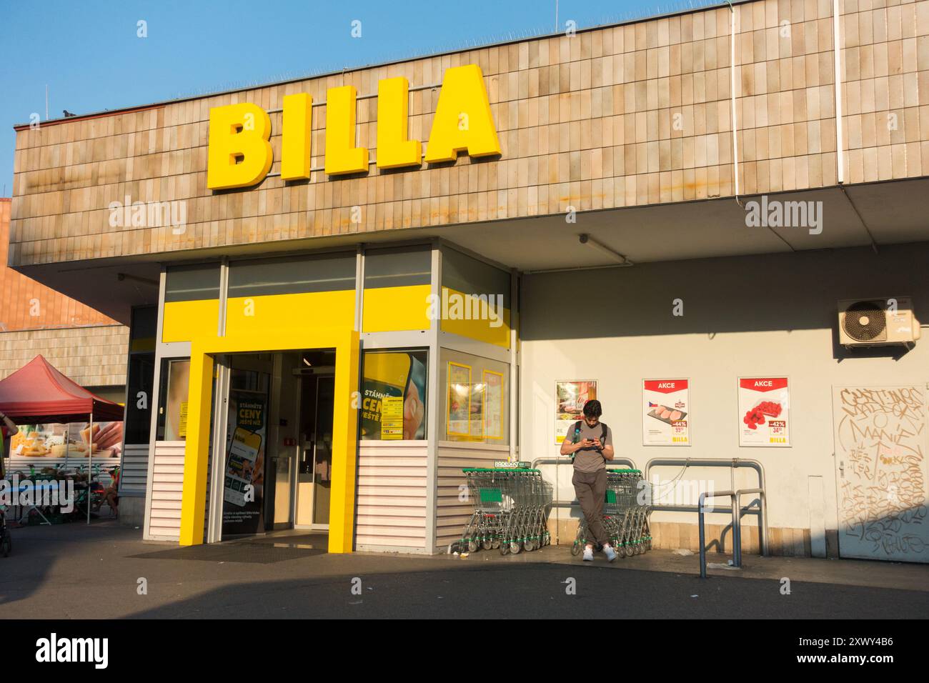 BILLA logo supermarket Prague Czech Republic Stock Photo - Alamy