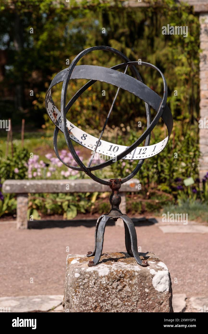 Sundial in the botanical gardens at Visby, Gotland, Sweden Stock Photo