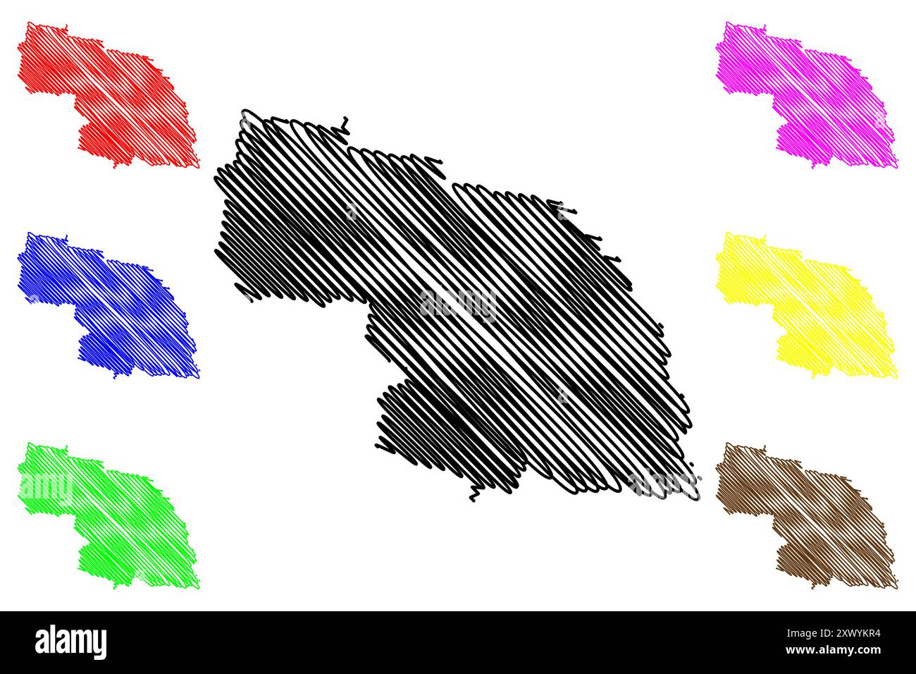 City of Wagga Wagga of Australia, New South Wales, NSW) map vector illustration