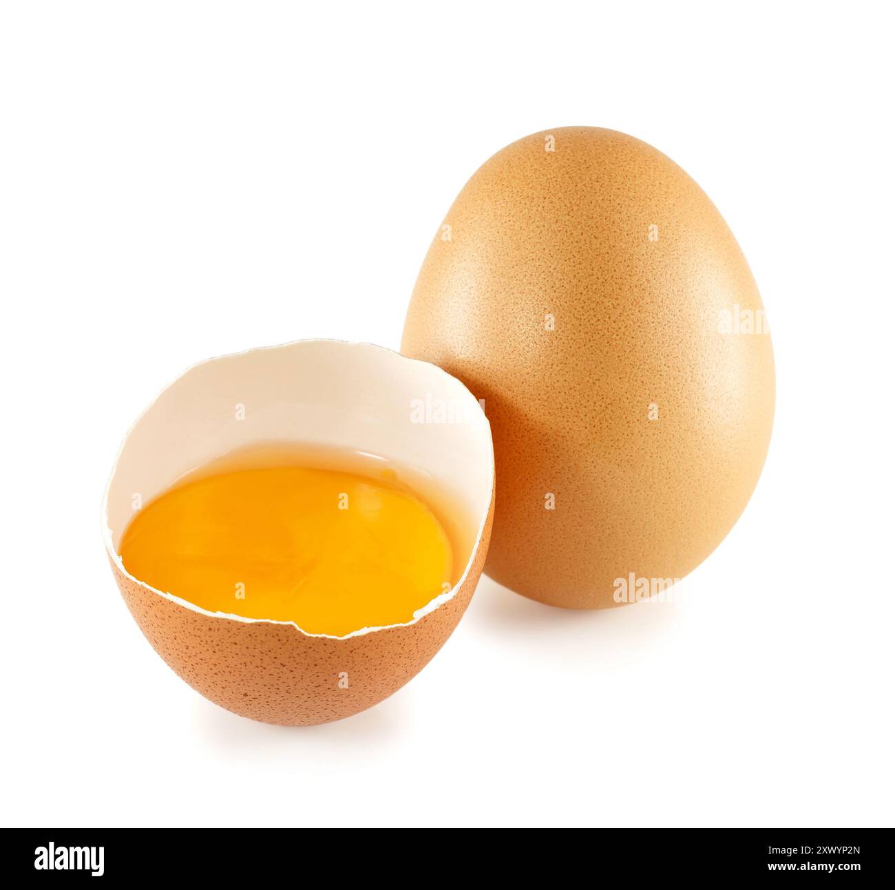Broken egg isolated on white background Stock Photo - Alamy