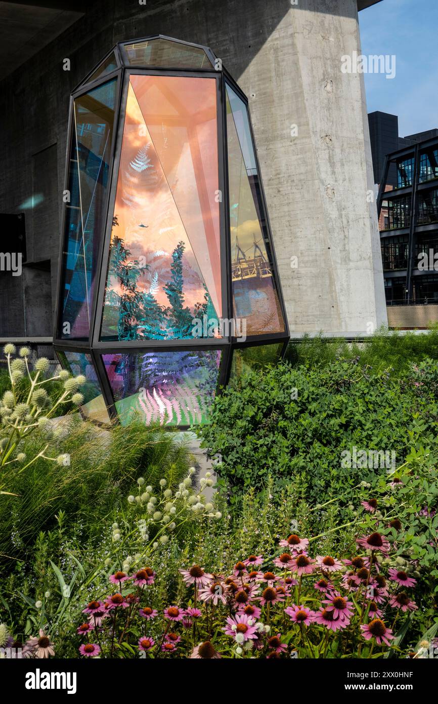 Sculpture titled On Growth by Kapwani Kiwanga on the High Line, New York City, NY, USA Stock Photo