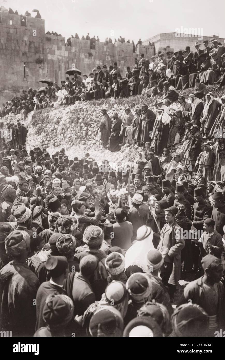 Life in Palestine in the early 20th century. Dancing dervishes in