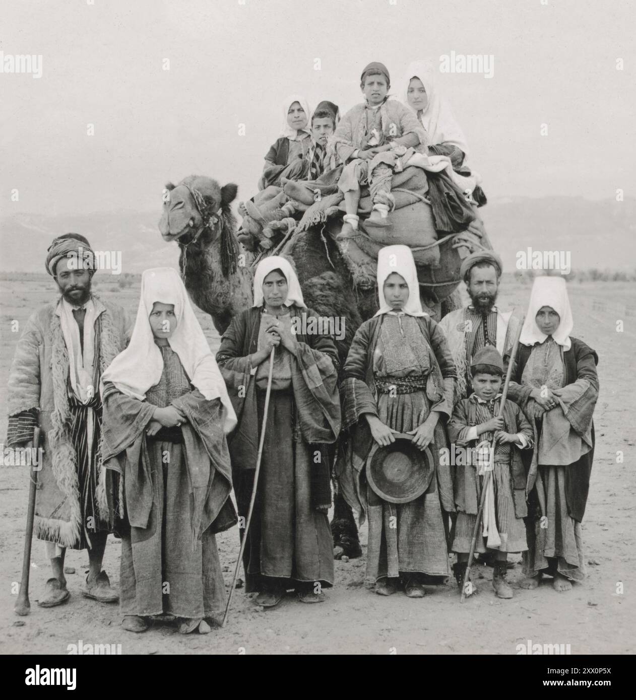 Life in Palestine in the early 20th century. Natives of Bethlehem on
