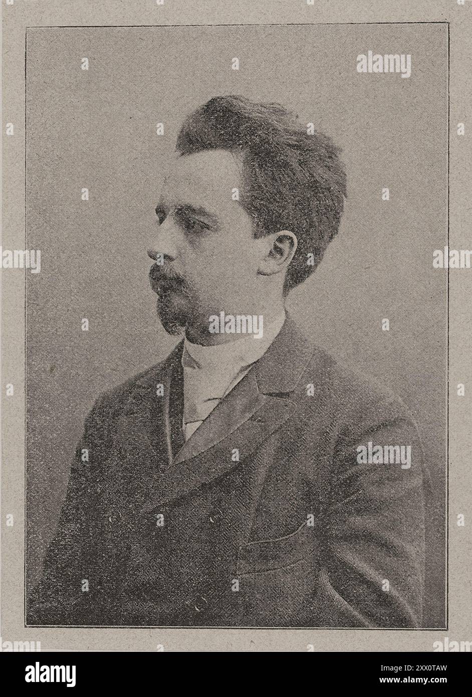 Portrait of Ludwig von Hanstein.  Ludwig Adalbert von Hanstein, pseudonym: Ludwig Bertus (1861-1904) was a German poet and writer as well as Privatdozent at the Technical University of Hanover. He is attributed to the Friedrichshagen Circle of Poets. Stock Photo