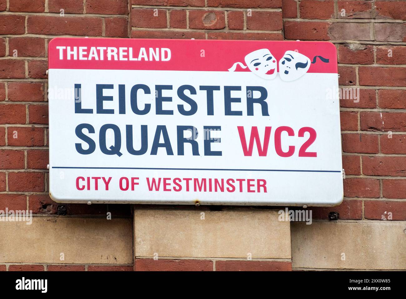 London Street sign: Leicester Square, WC2 Stock Photo