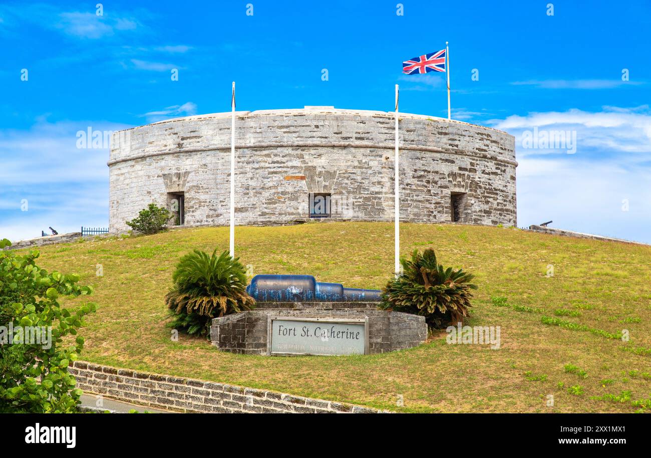 Fort St. Catherine, built in 1614 to defend sea approaches to the island, now a museum, UNESCO World Heritage Site, St George's, Bermuda, Atlantic Stock Photo