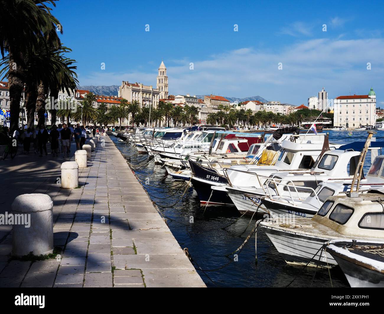 Riva and Old Town from Matejuska, Split, Croatia, Europe Stock Photo ...