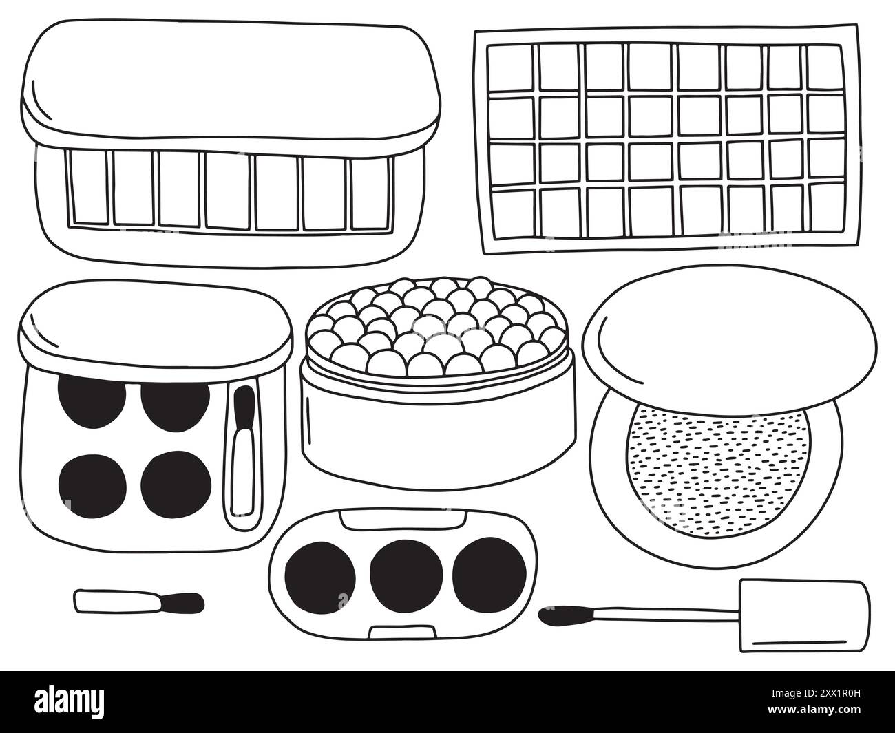 Set of eyeshadow palettes Stock Vector