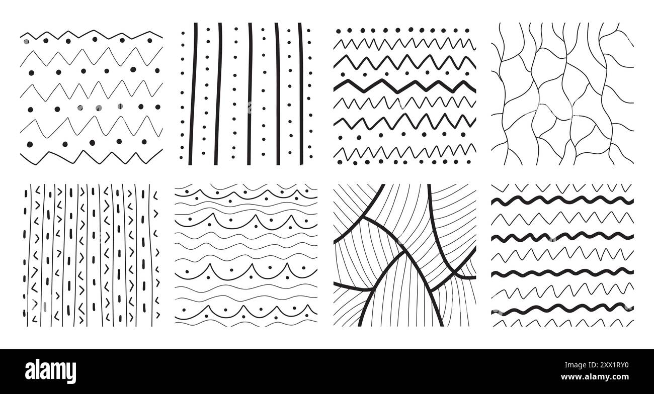 Hand drawn doodle abstract backgrounds set Stock Vector Image & Art - Alamy