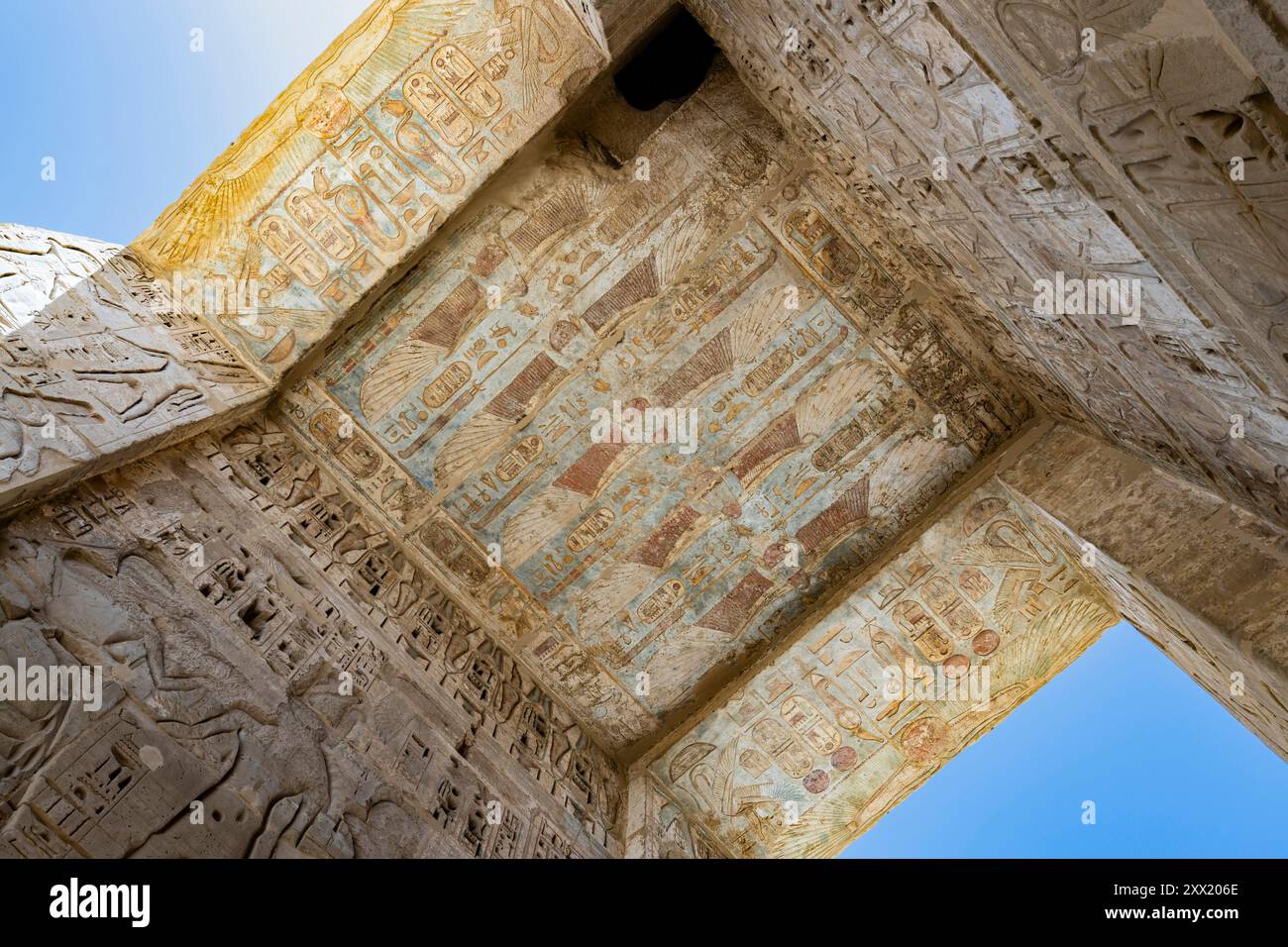 Medinet Habu, Mortuary Temple of Ramesses III, ceiling of first pylon ...