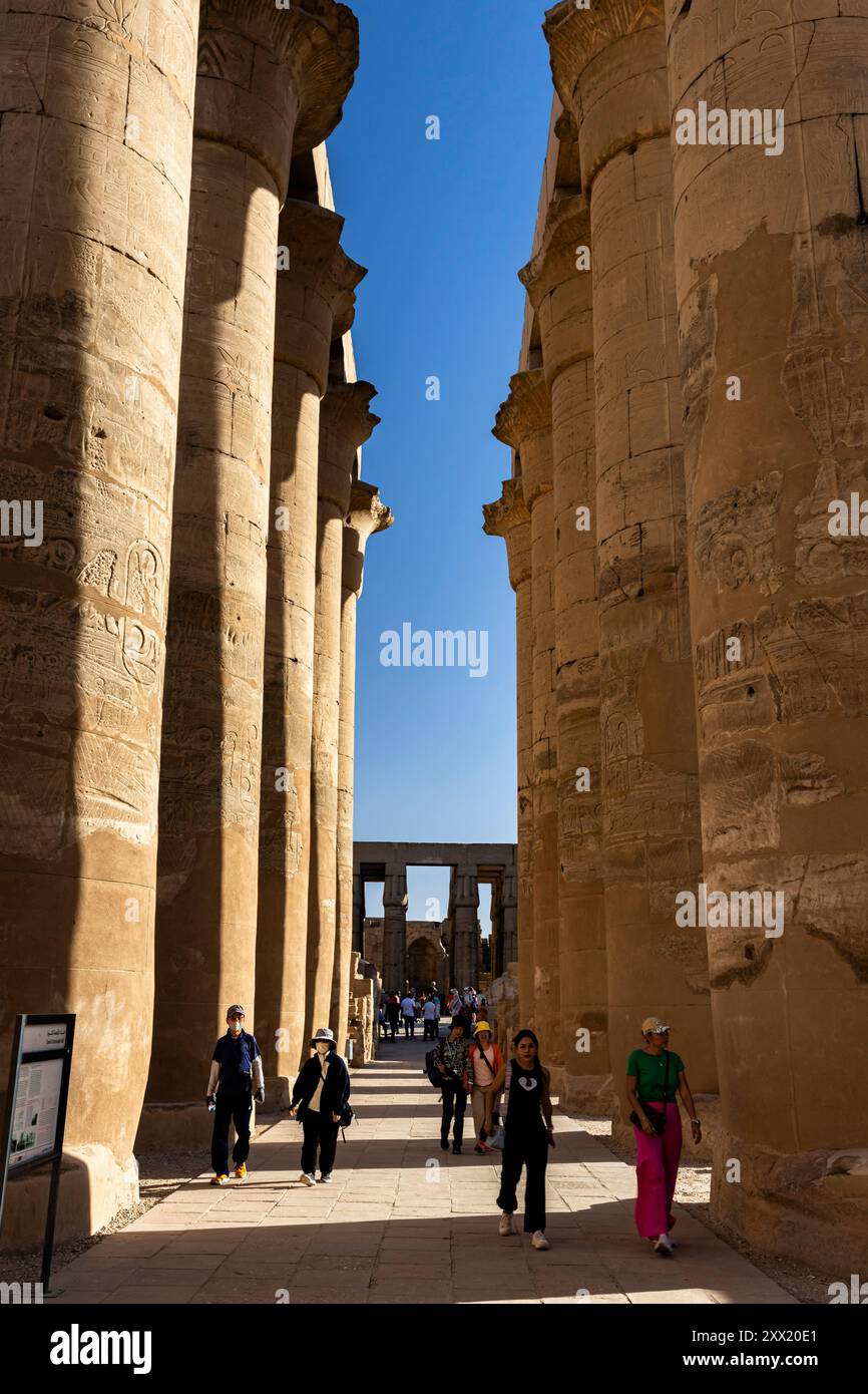 Luxor Temple, Colonnade of Amenhotep III, Luxor Temple, Luxor, Egypt, North Africa, Africa Stock Photo