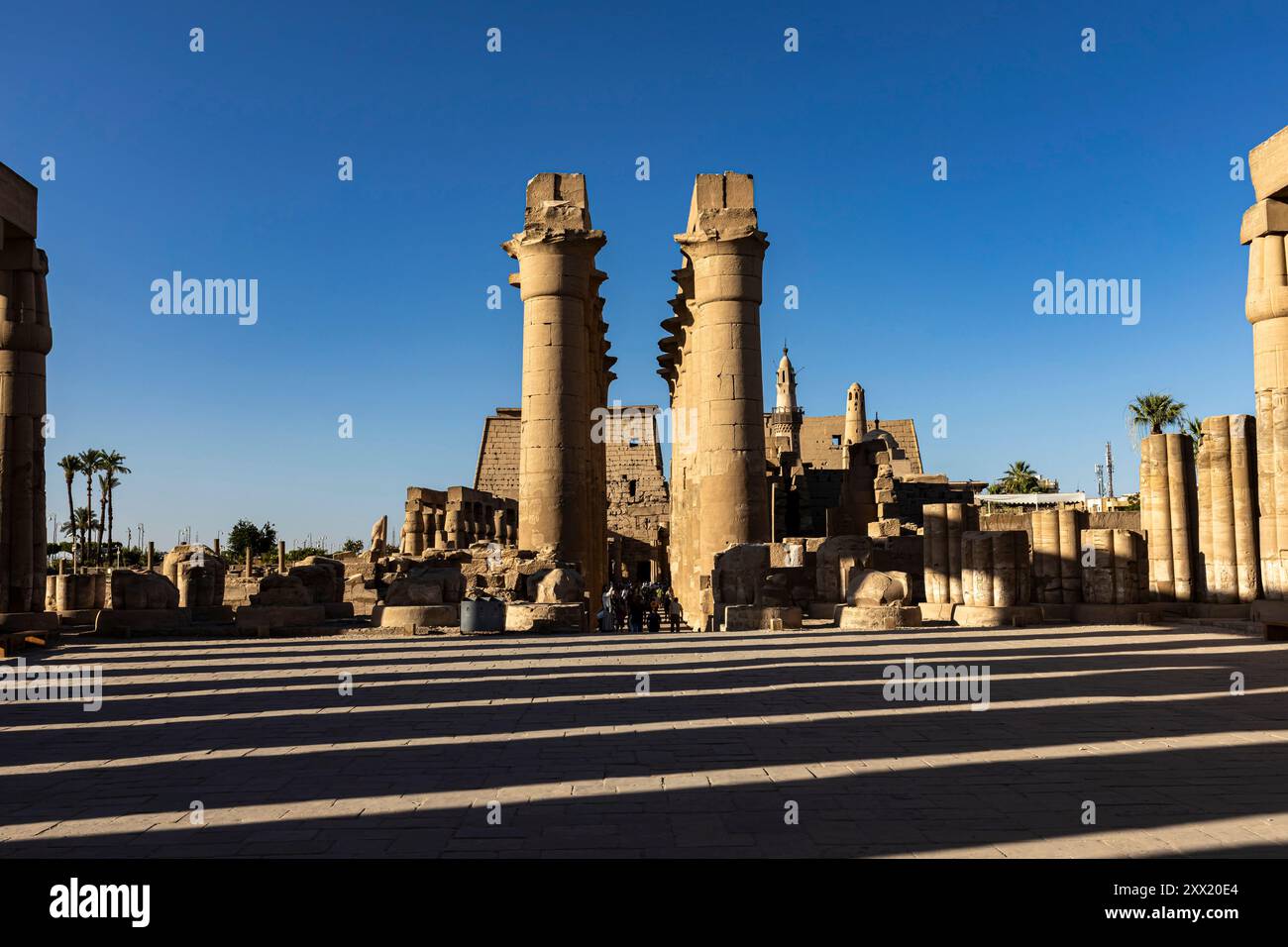 Luxor Temple, Colonnade of Amenhotep III, from courtyard, Luxor Temple, Luxor, Egypt, North Africa, Africa Stock Photo