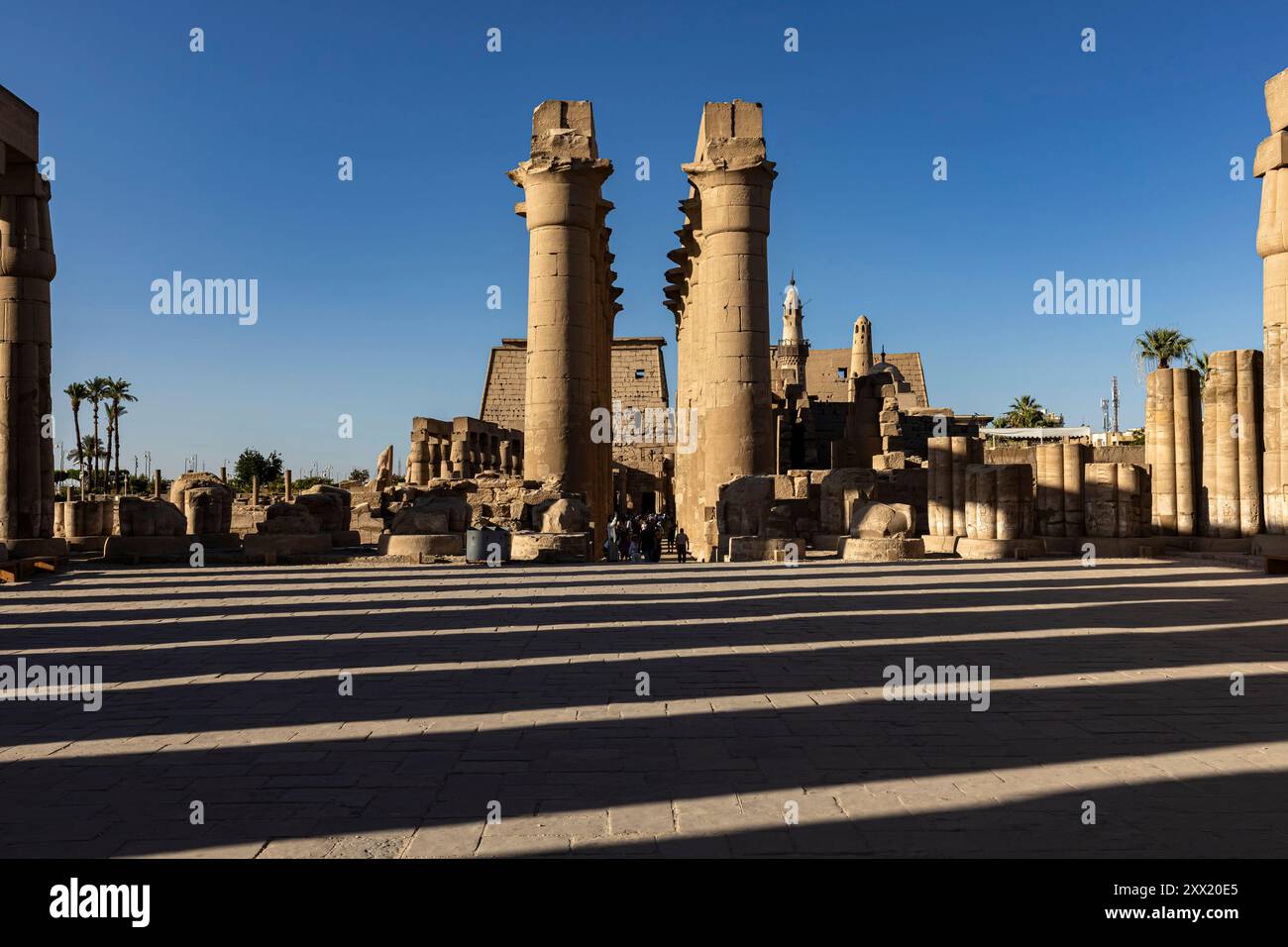 Luxor Temple, Colonnade of Amenhotep III, from courtyard, Luxor Temple, Luxor, Egypt, North Africa, Africa Stock Photo