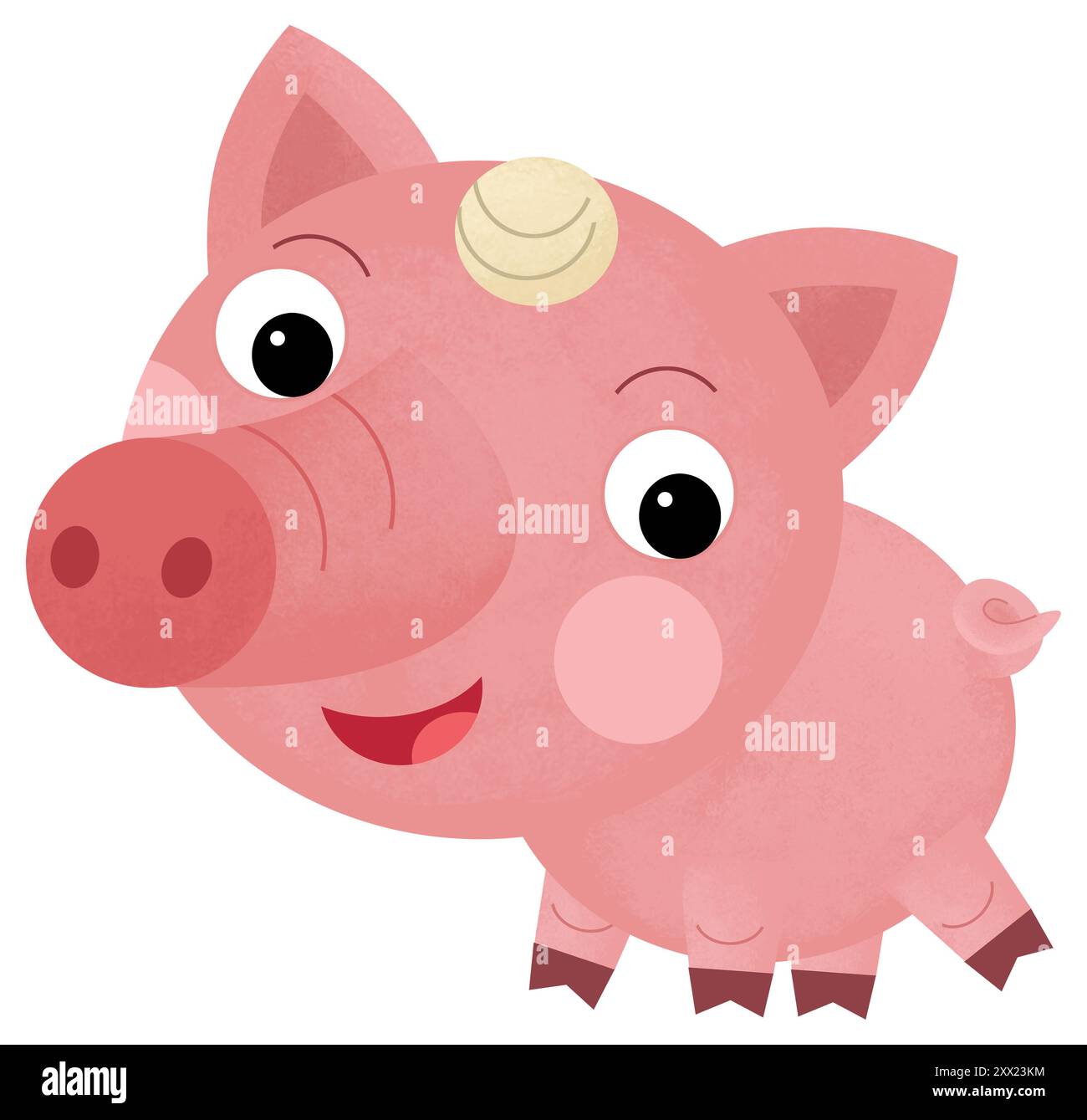 Cartoon illustration pig smiling hi-res stock photography and