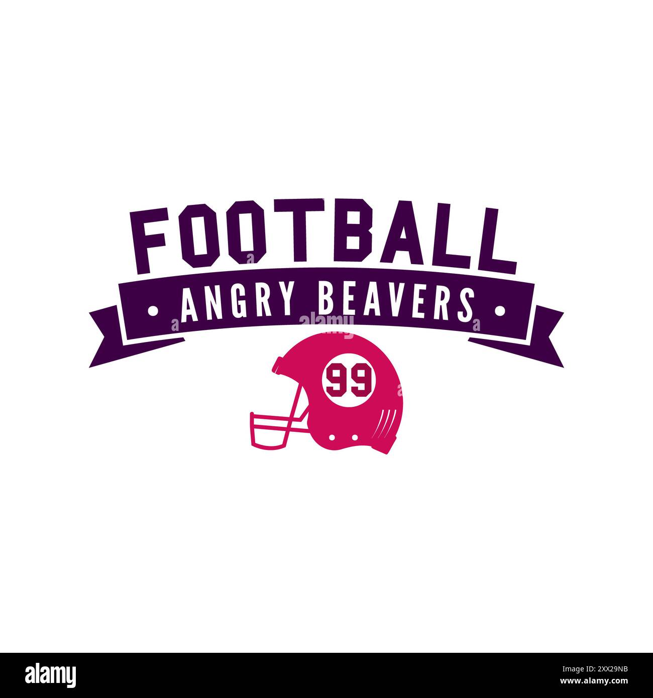 American football logo template-angry beavers. Rugby badge graphics ...