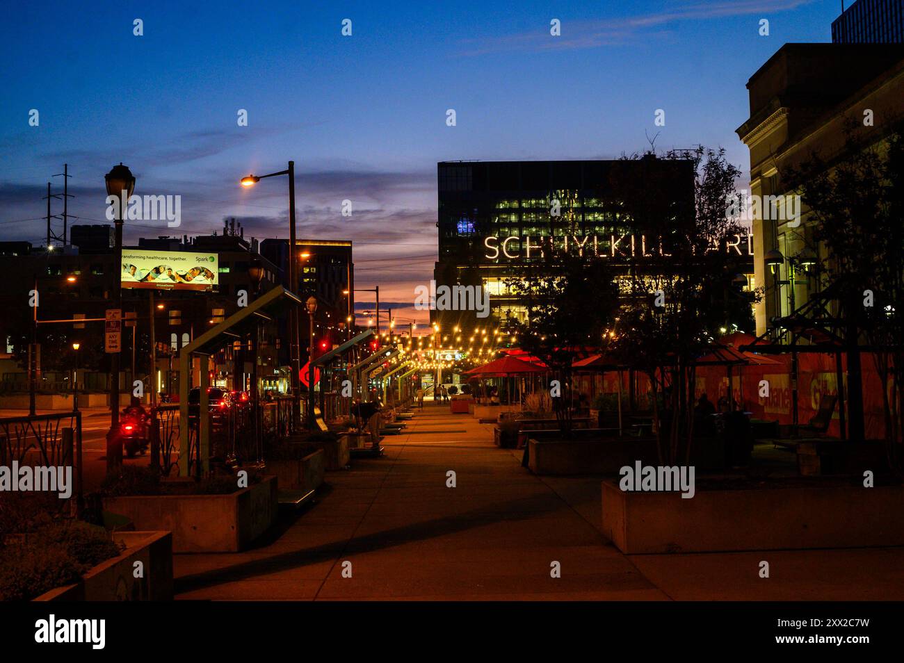 Twilight at 30th street station in Philadelphia Stock Photo