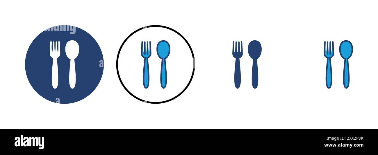 spoon and fork icon vector. spoon, fork and knife icon vector. restaurant icon Stock Vector