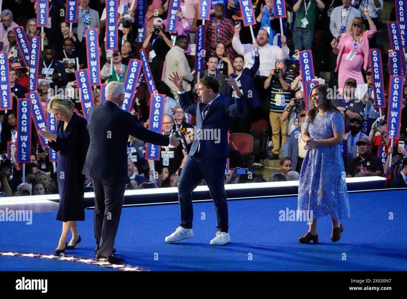 hope walz blue dress See Tim Walz and his family at Democratic National Convention
