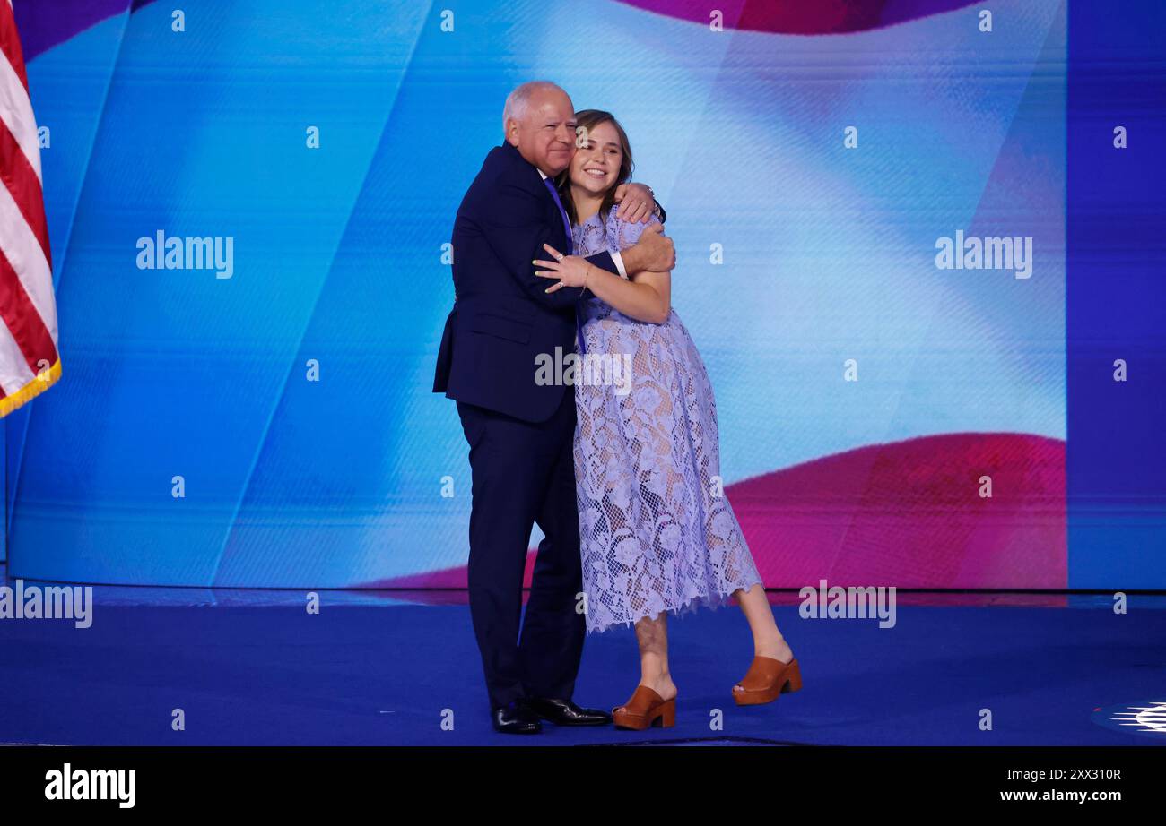 hope walz blue dress Gus Walz and Hope Walz Go Viral at DNC: Watch the Moment