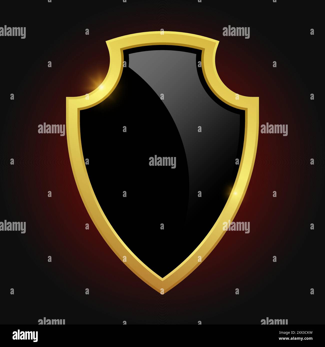 Vip Sheld VIP luxury logo design element. Black shield with glossy bright golden ...