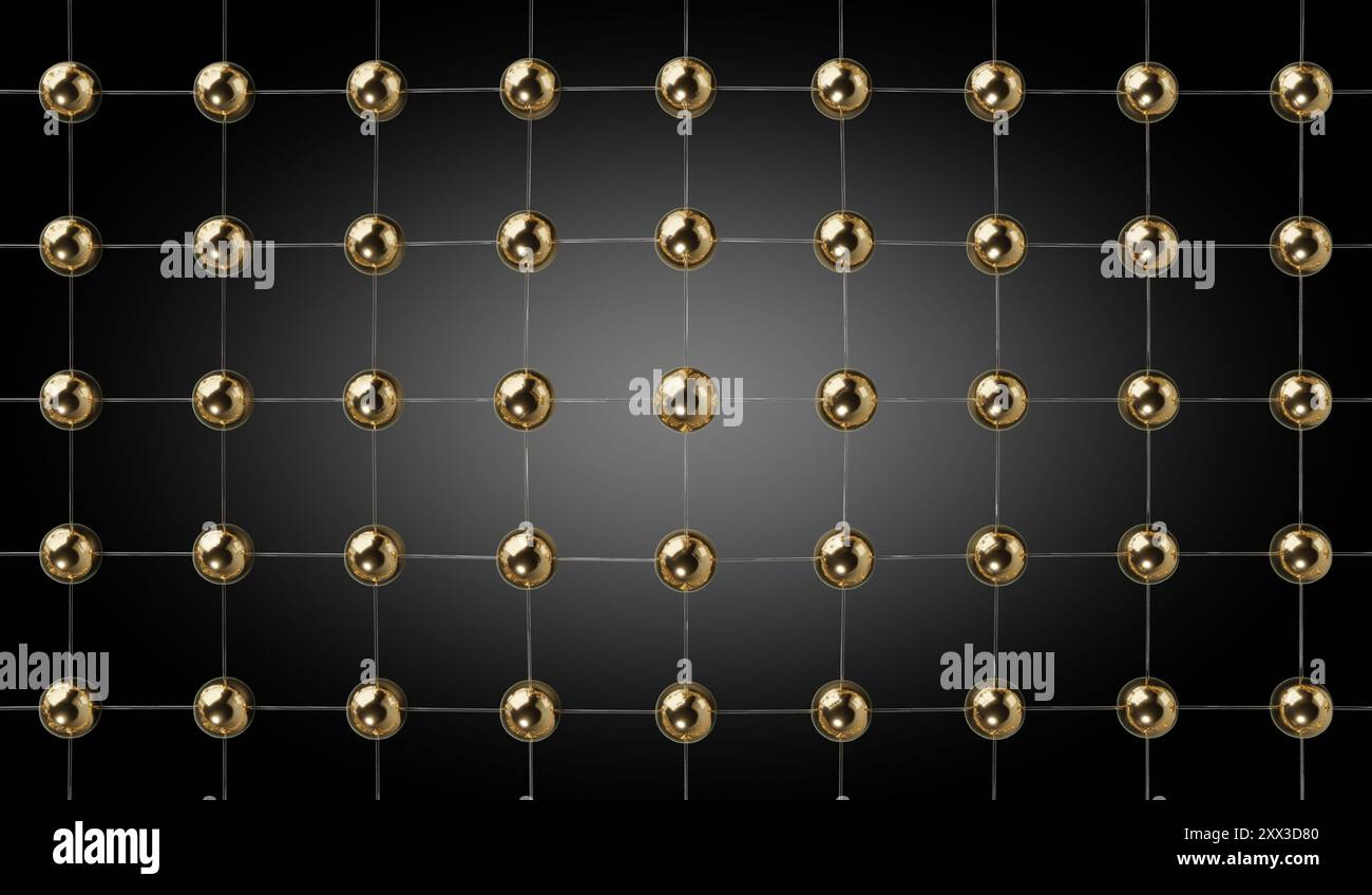 Abstract background with golden spheres - 3D illustration Stock Photo ...