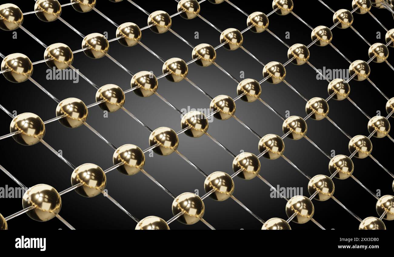 Abstract background with golden spheres - 3D illustration Stock Photo ...