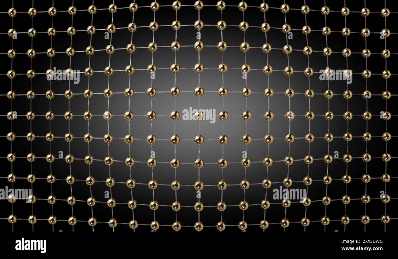 Abstract background with golden spheres - 3D illustration Stock Photo ...