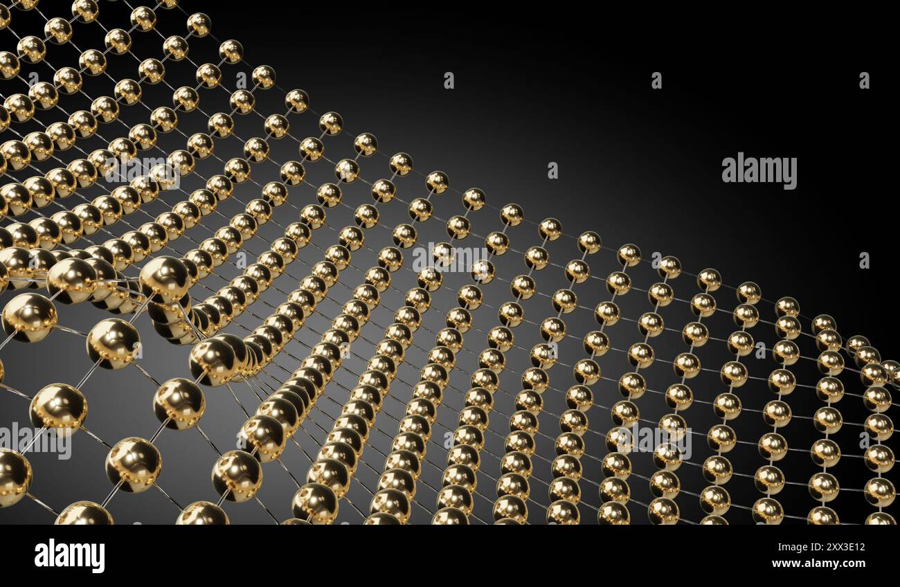 Abstract background with golden spheres - 3D illustration Stock Photo ...