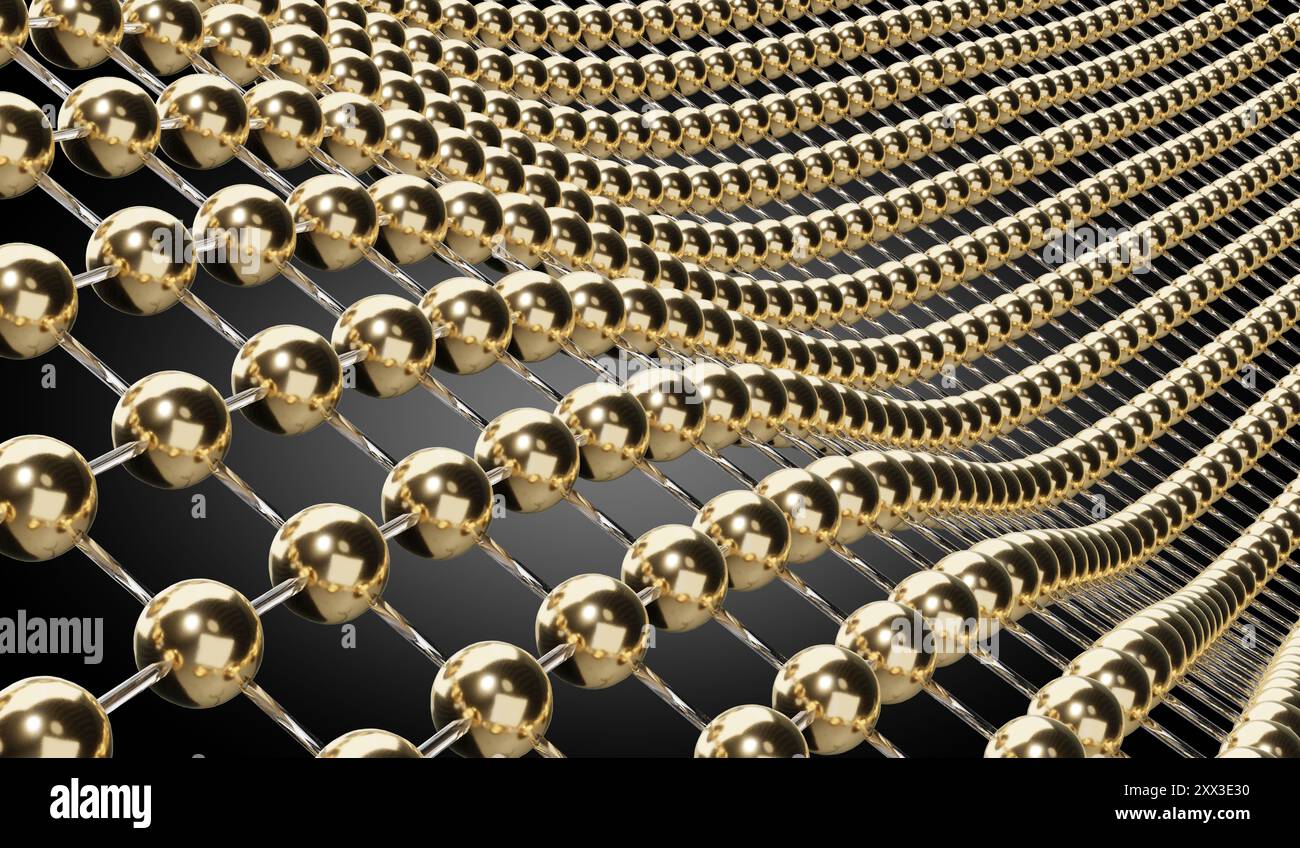Abstract background with golden spheres - 3D illustration Stock Photo ...