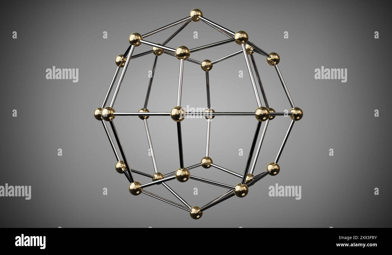 Geometrical wireframe sphere - 3D illustration Stock Photo - Alamy