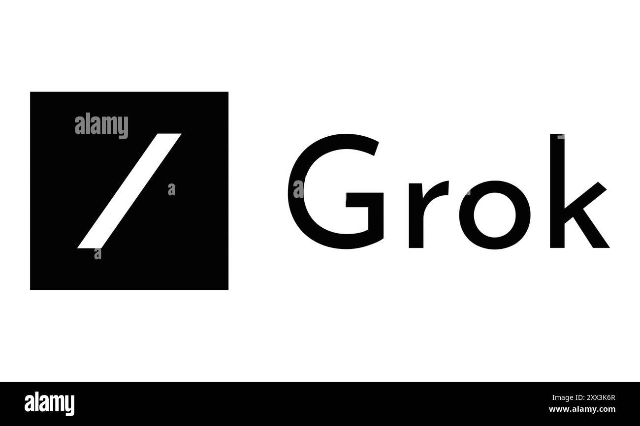 Grok chatbot developed by Elon Musk xAI corporation company Stock Photo
