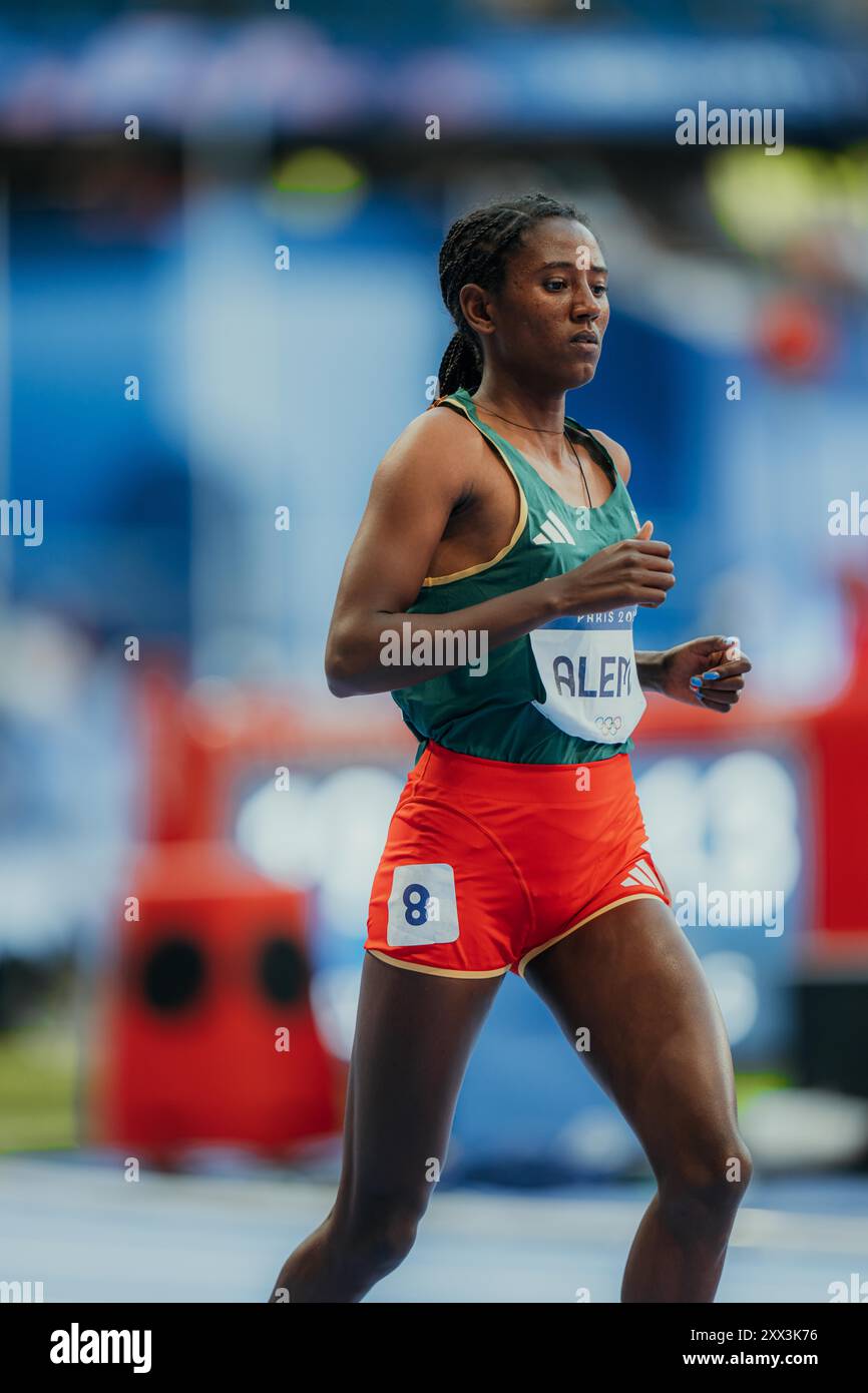 Habitam Alemu participating in the 1500 meters at the Paris 2024
