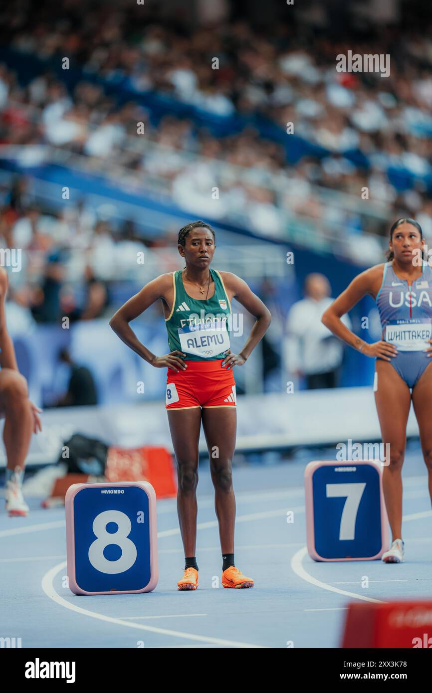 Habitam Alemu participating in the 1500 meters at the Paris 2024