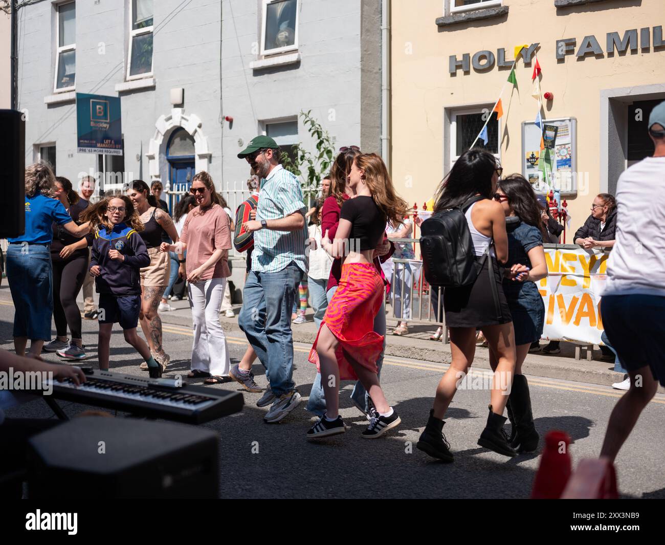 People enjoying the Stoneybatter Festival in Dublin city, Ireland. Stock Photo