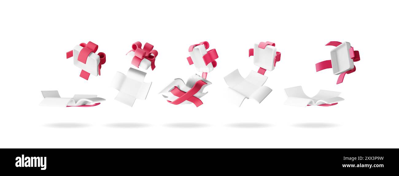 3D open gift box set isolated Stock Vector Image & Art - Alamy