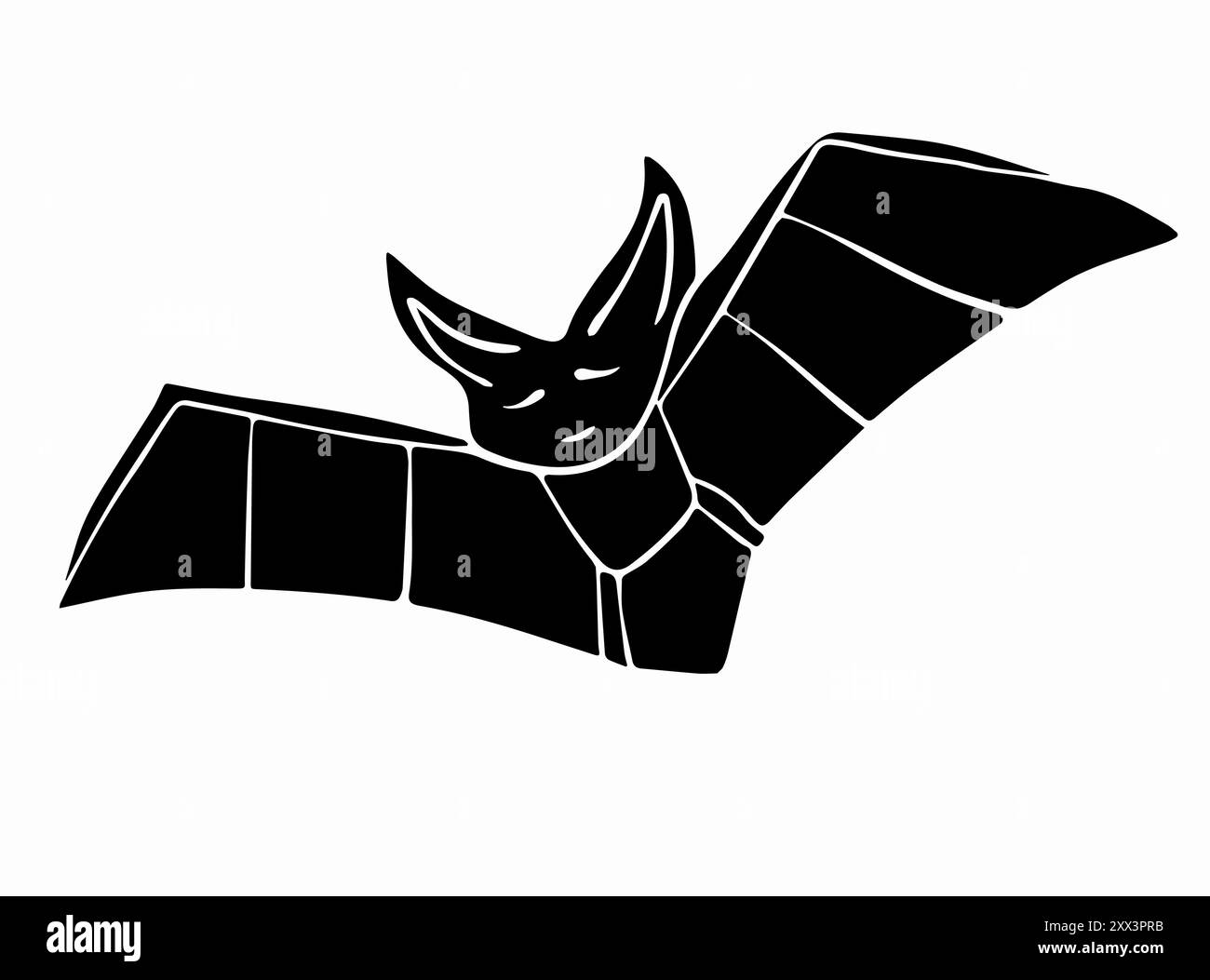 Vector isolated illustration of a flying bat.Bat silhouette Stock ...