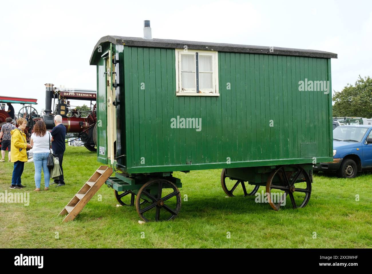 Mobile shepherds hut at the Stithians Showground, Cornwall, UK - John Gollop Stock Photo